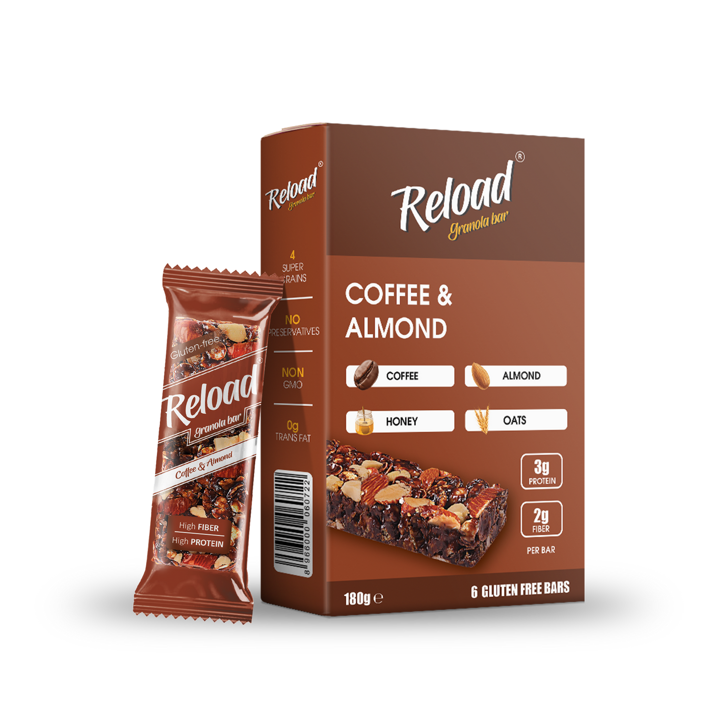 Granola Bar Coffee & Almond – Box (6 Bars)