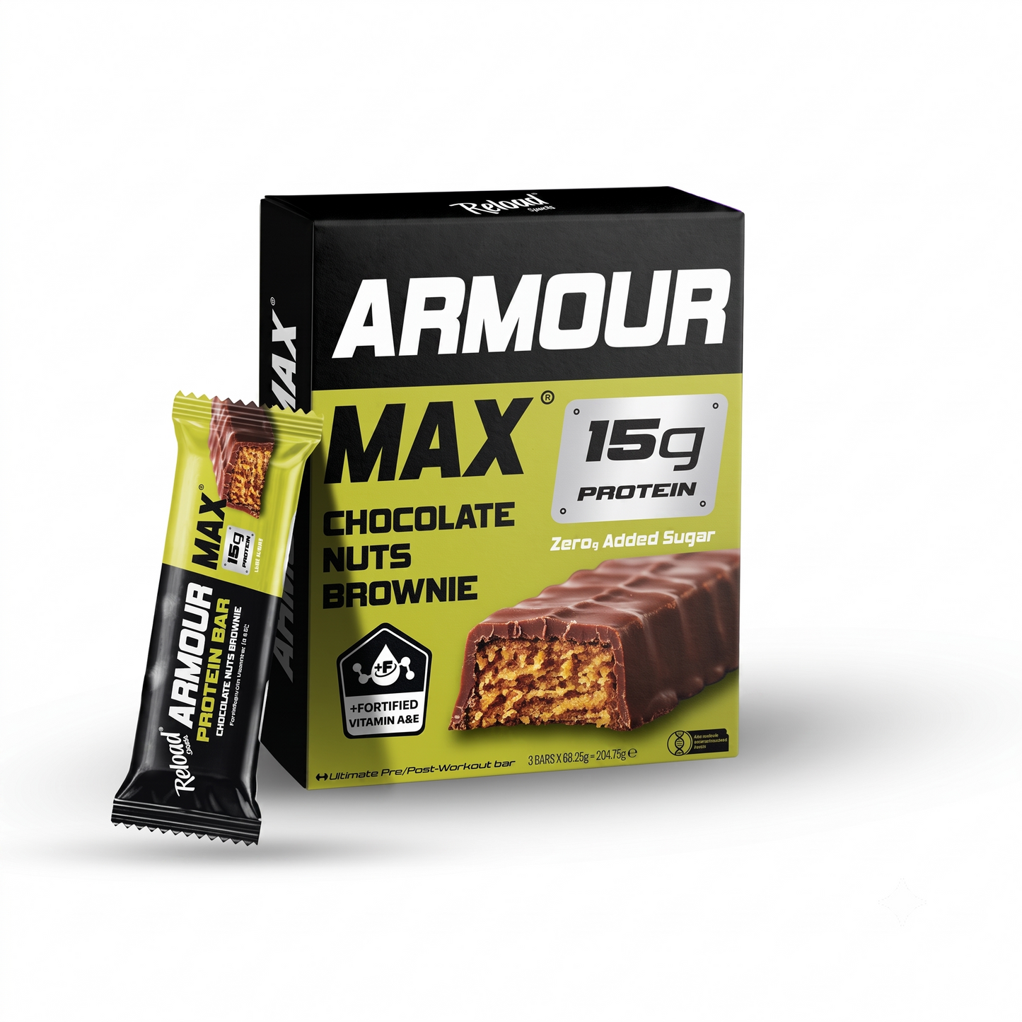 Protein Bar - Armour Max Chocolate Nuts Brownie – Box (3 Bars)