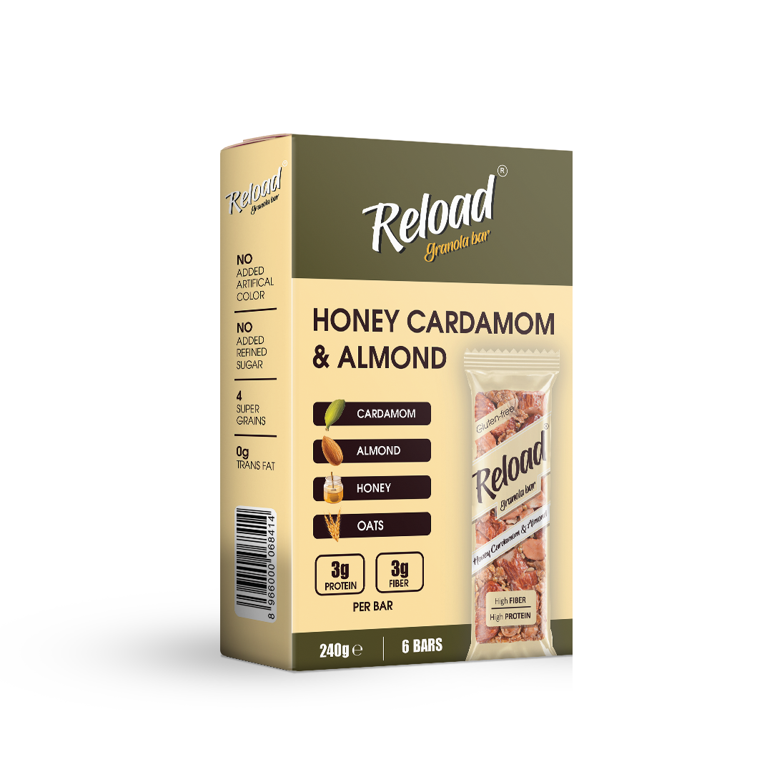 Reload Granola Bar Honey & Cardamom – Box (6 Bars)